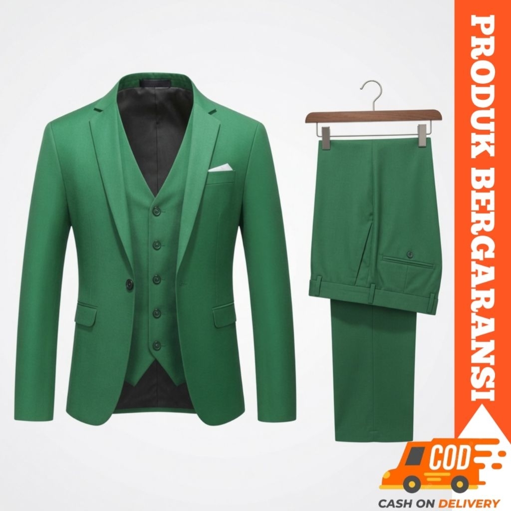 Jas Pria Hijau NU Setelan Blazer Formal Casual Slimfit Premium