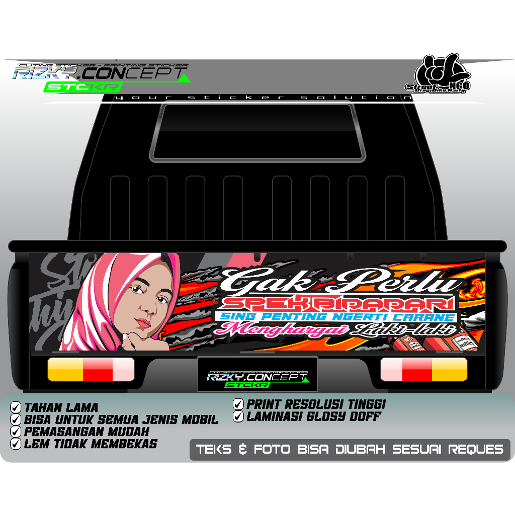 STIKER DECAL ( PRINTING ) PINTU BELAKANG L300 VARIASI KEREN MOBIL L300 L 36