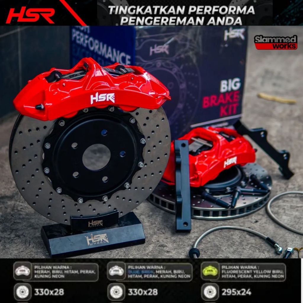 BBK BREMBO HSR 6 PISTON MZGT6 FRONT 355X32 DRILLED SLOTTED UNTUK CIVIC/HRV/BRV 2016