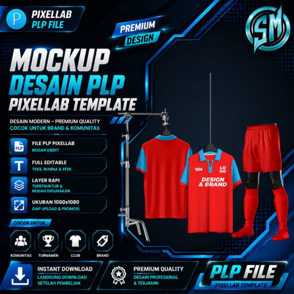 Mockup Jersey Kerah Tali Full Kit - File Pixellab