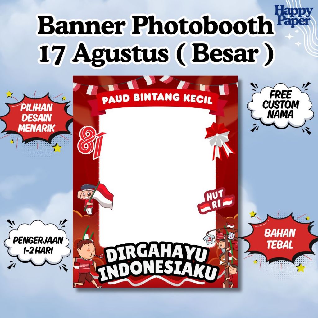 Banner Photobooth 17 Agustus ( Besar ) | Banner Photobooth Kemerdekaan