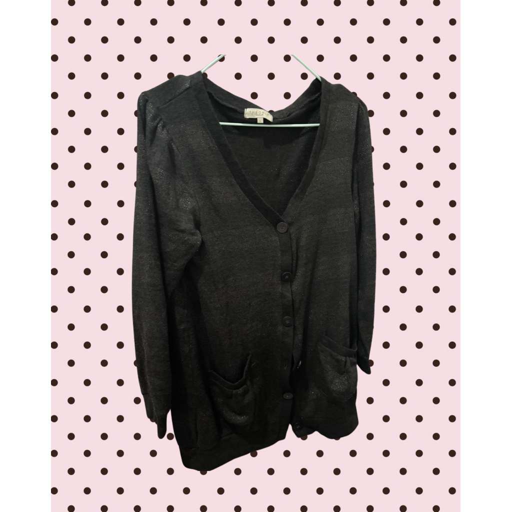 preloved cardigan hitam bling bling