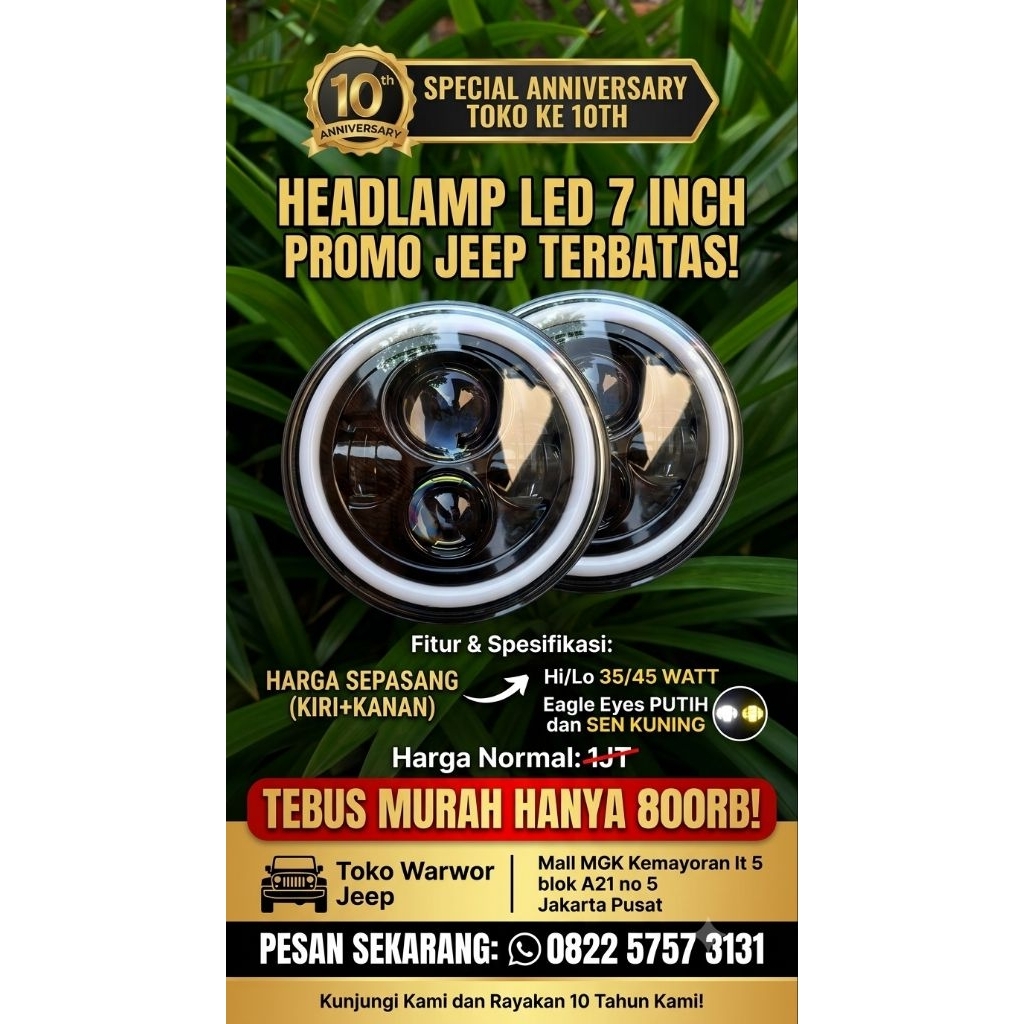 lampu led headlamp mobil jimny