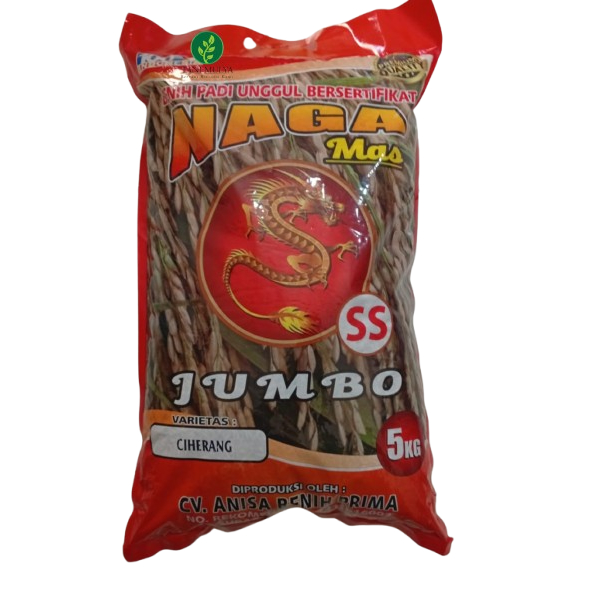 Benih Padi Unggul Bersertifikat Naga Mas Varietas Ciherang 5 Kg - Asli CV. Anisa Benih Prima