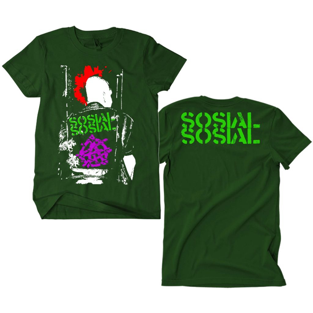 Kaos Band Punk Sosial Sosial - Back Mohawk army