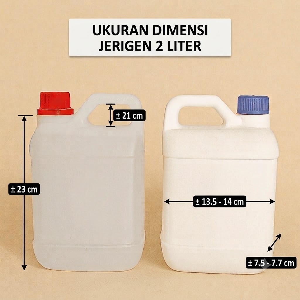 JERIGEN 2 LITER HDPE SEGEL Jirigen Plastik / Jirigen Ukuran 2 Liter ( Kondisi BARU bukan bekas)