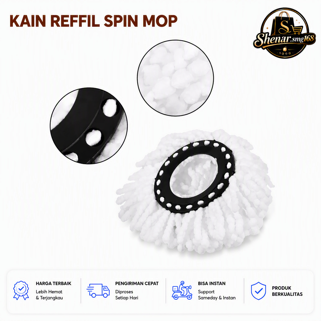 Kain Pel Refill Mop Spin | Kain Pel Lantai | Kain Pel Otomatis | Mop Refill Microfiber