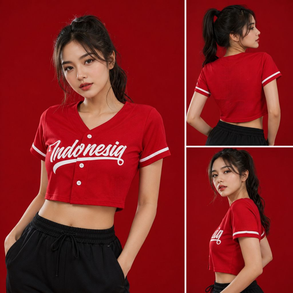 Jersey baseball crop top/CROP TOP JERSEY BASEBALL