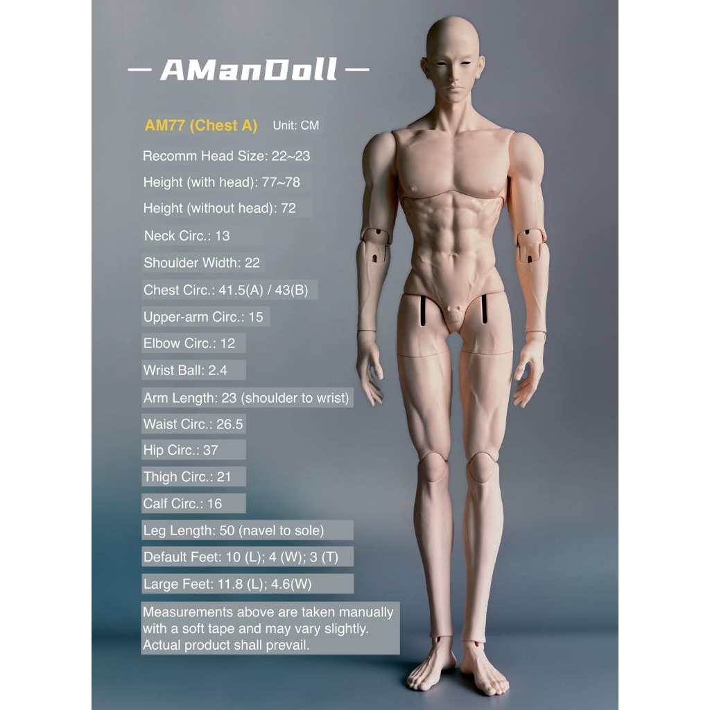 1/3 BJD male body only AM77 (NON-LEGIT)