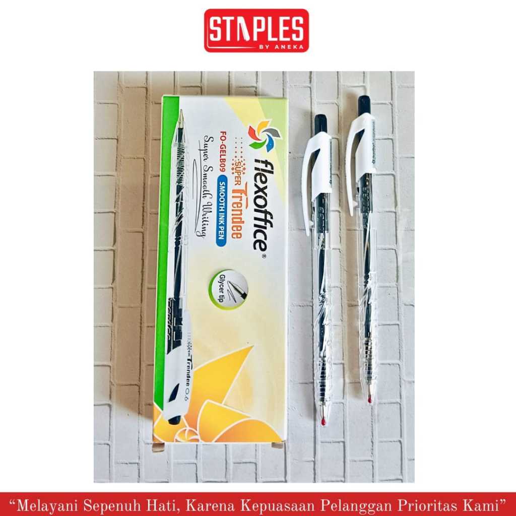 Flexoffice Pena Gel H-Tech Santree Flexoffice 0.3MM / Pulpen Gel Flexoffice Trendee 0.6MM / Flexstic
