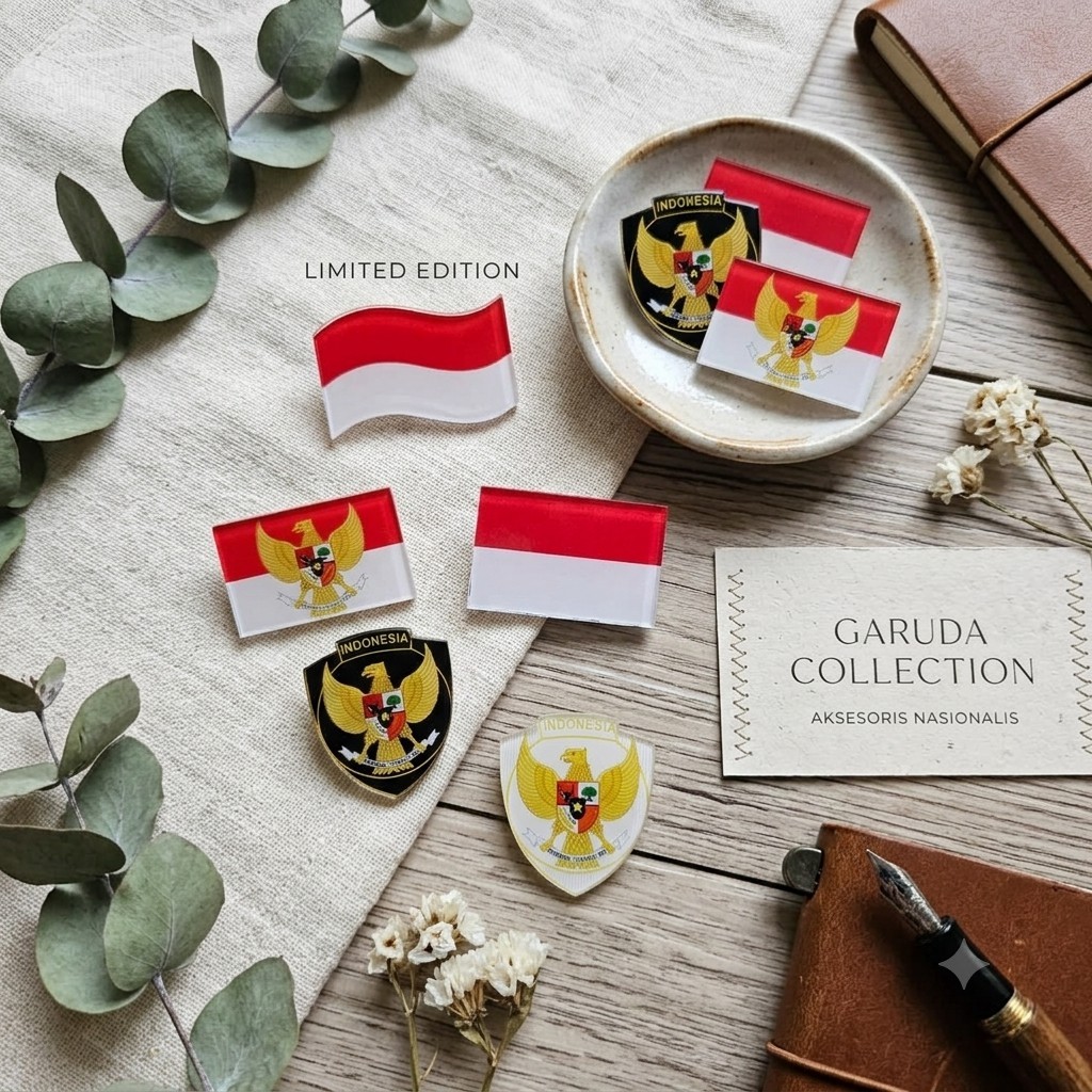 Pin Bendera Merah Putih - Pin Garuda Indonesia - Pin Bendera Indonesia