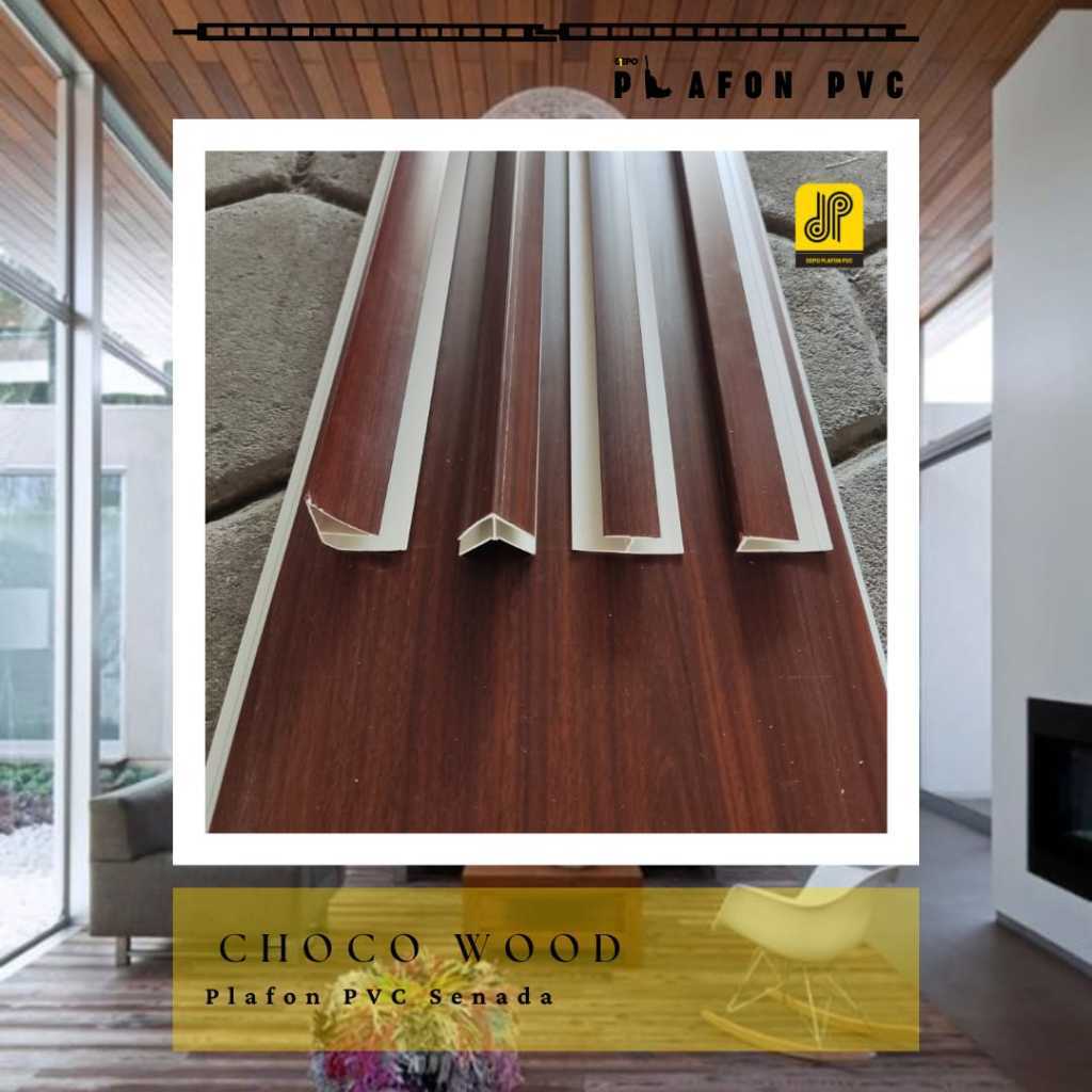 Perbatang List Plafon PVC Doff Laminate Motif Kayu