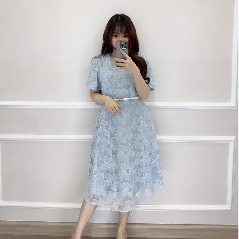 SV 6005 - Livien Dress | Silvervogue | Gaun Tile Lace Pakaian Kasual Wanita