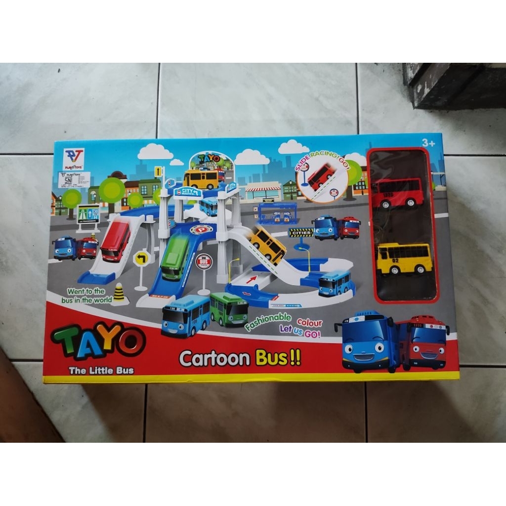 Mainan Anak Tayo Parking/ Track Parking Set Tayo/ Kado Mainan Tayo Bus