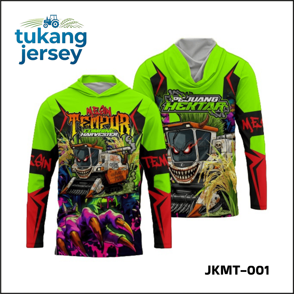 Jersey Kaos Mesin Tempur Lengan Panjang Kupluk Adem Full Printing Dryfit Brazil