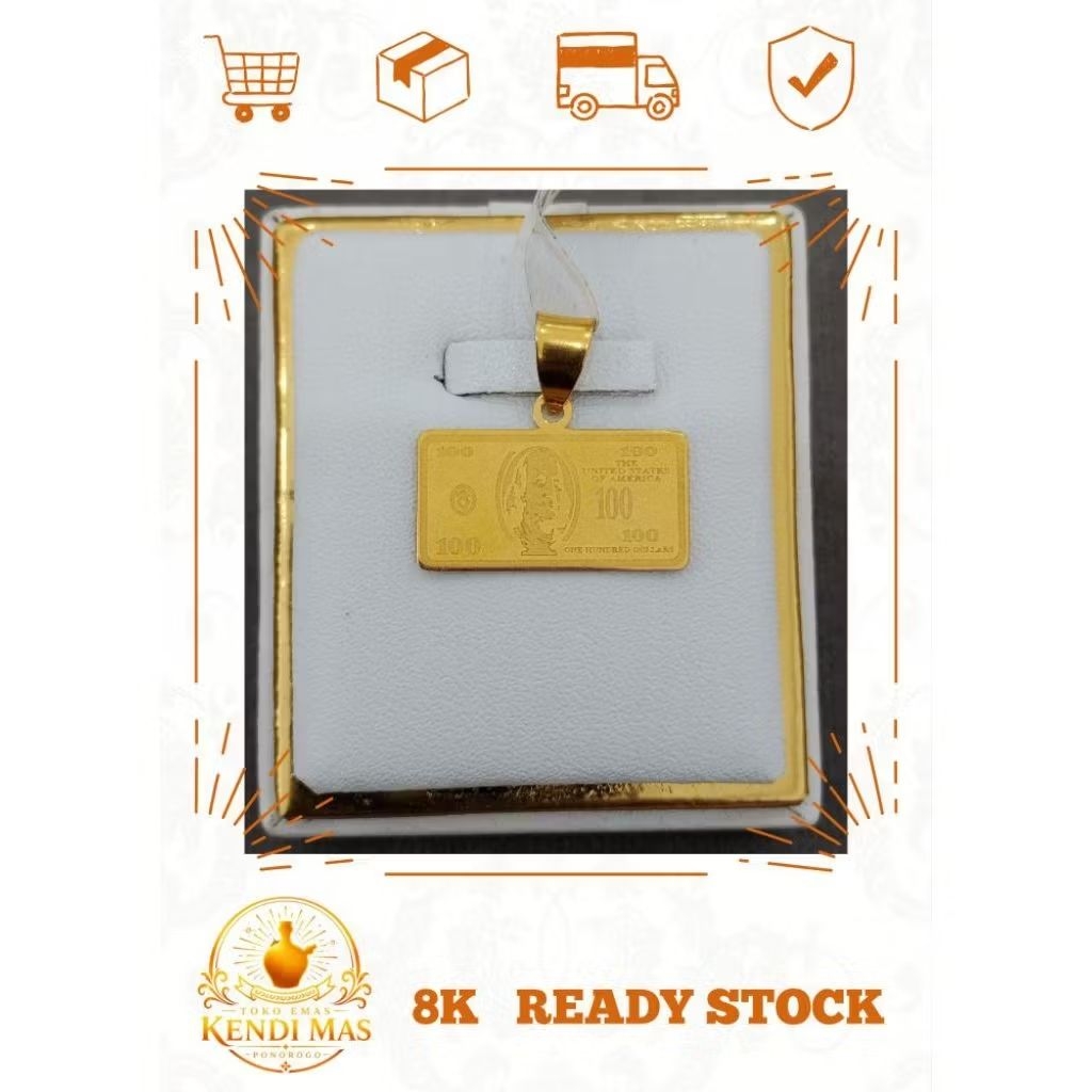LIONTIN EMAS DOLLAR 100USD 8K