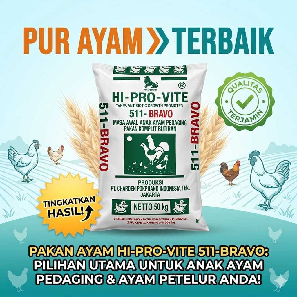 500grm Pur ayam 511 BRAVO Pakan Ayam