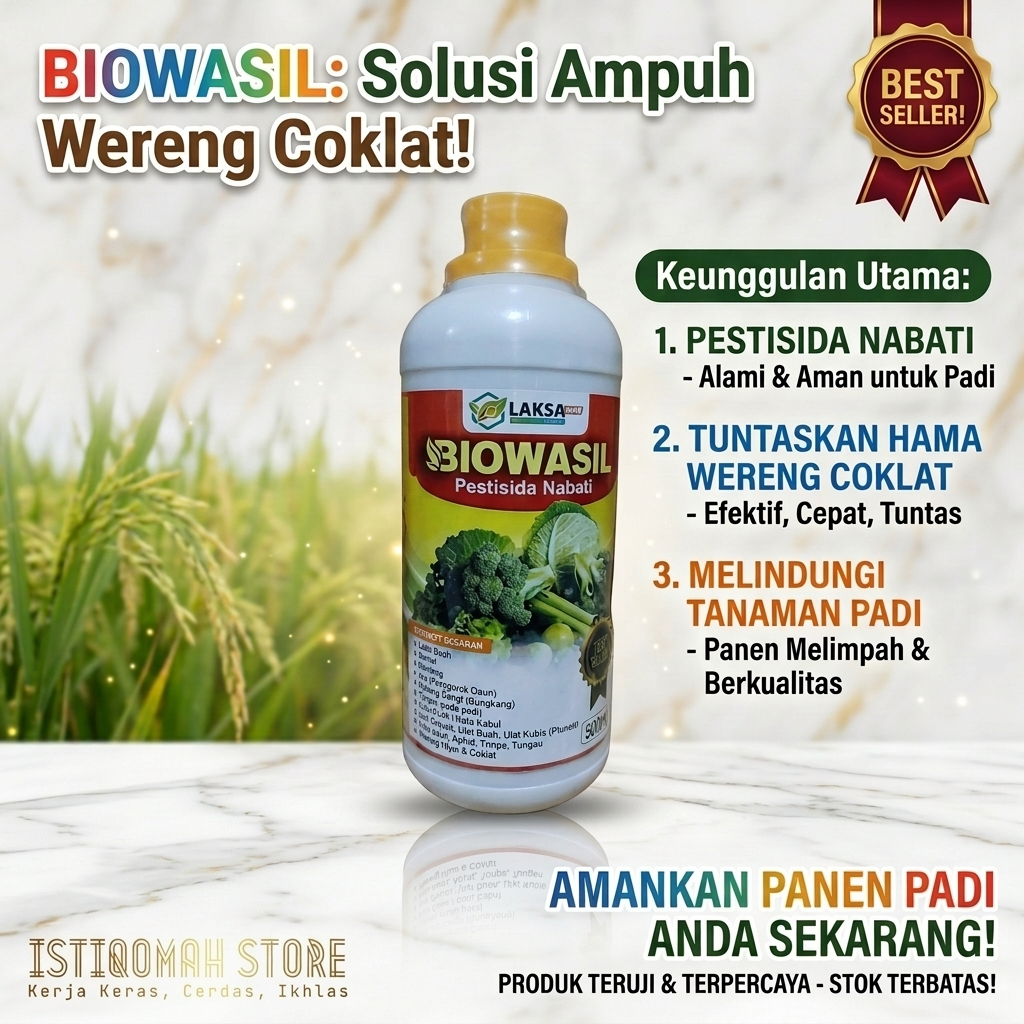 BIOWASIL 500ml Pestisida Nabati Obat Hama Wereng Coklat Pada Tanaman Padi - Obat Hama Padi Wereng Co