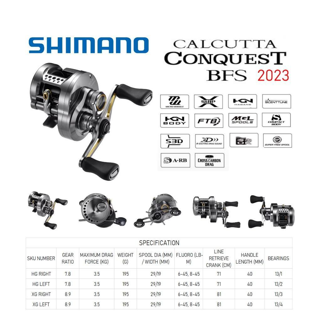 Gulungan Rell Reel Pancing Shimano Calcutta Conquest BFS 2023 BC Baitcasting