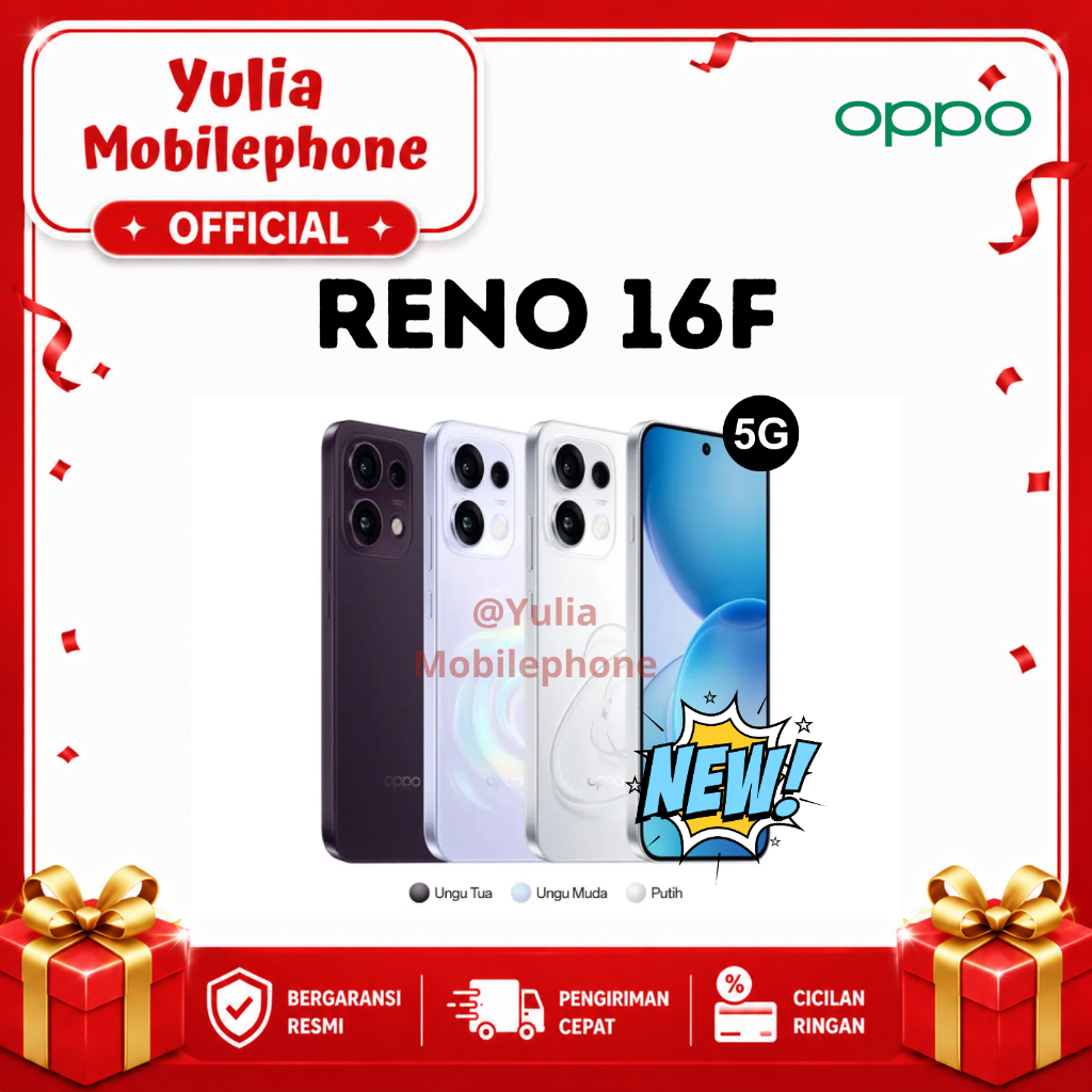 Oppo Reno 16F 5G 8/128GB NFC Garansi Resmi Indonesia