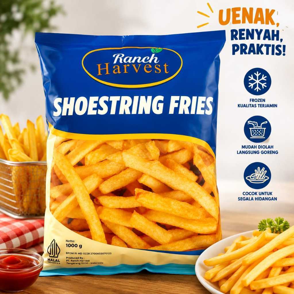 Ranch Harvest Kentang Goreng Frozen Shoestring 1 Kg Frozen Food Bogor