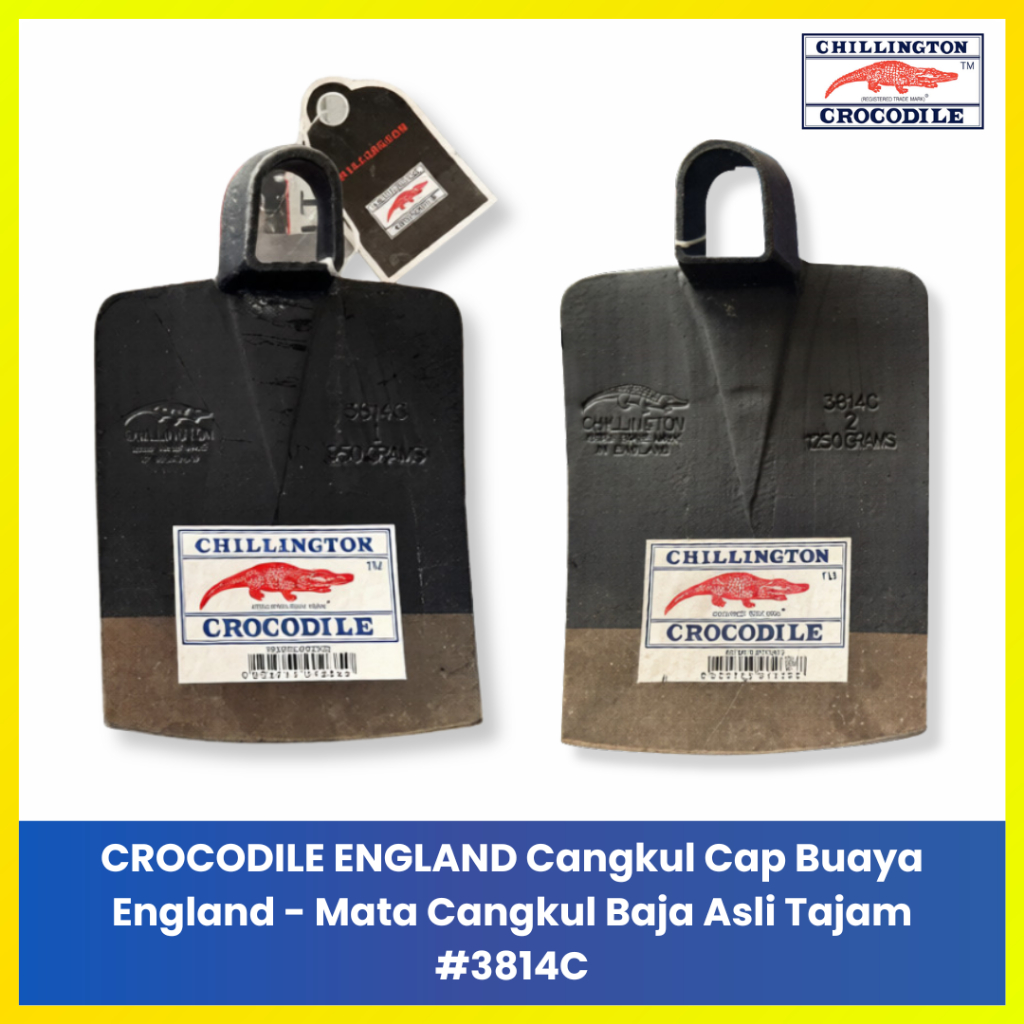 CROCODILE ENGLAND Mata Cangkul Baja Original Cap Buaya No 1 No 2 Paket Lengkap Gagang