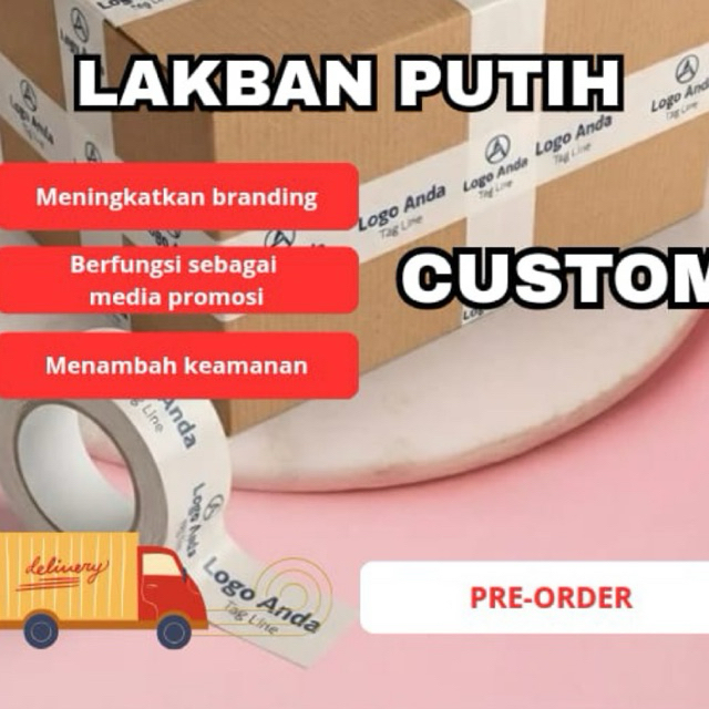 (CUSTOM) LAKBAN PUTIH | LAKBAN BENING | Custom Lakban | Custom Solasi | Perekat