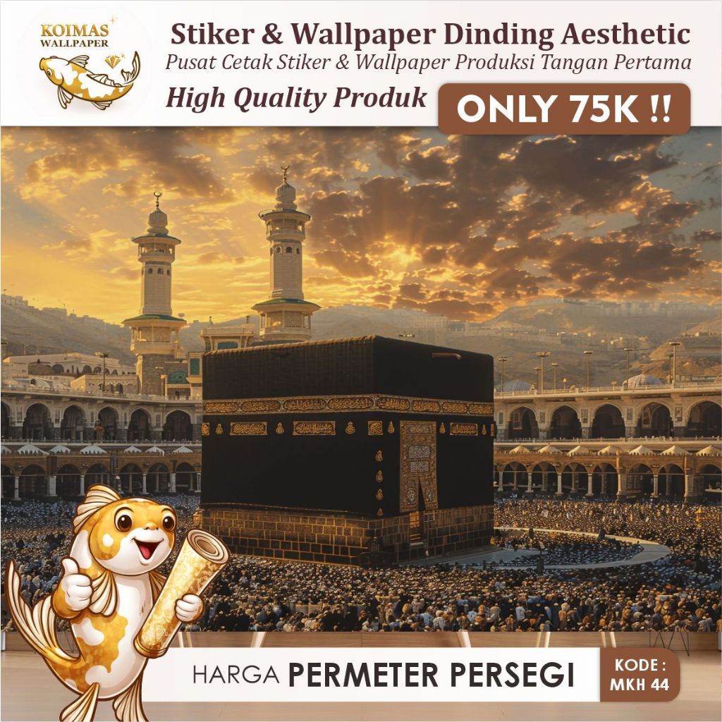 Wallpaper Dinding Mekkah Ka'bah Dekorasi Dinding Ruang Tamu Stiker Untuk Dekorasi Dinding Motif Ka'b