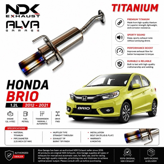 Bolt on Knalpot mobil Brio original Muffler Evo S NDK Exhaust