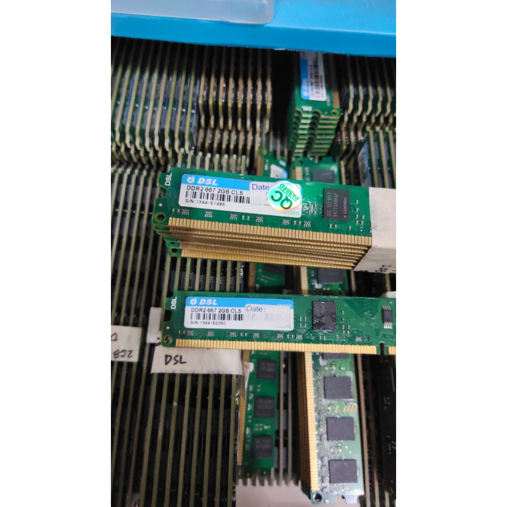 RAM MEMORY PC 2GB 2RX8 PC2 5300U DDR2 Merk DSL