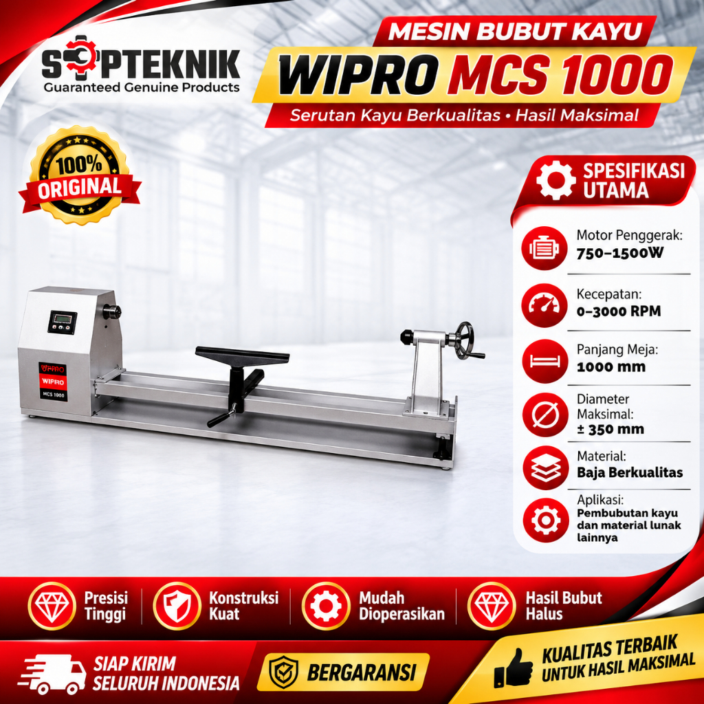 MESIN BUBUT KAYU  MCS 1000 WIPRO