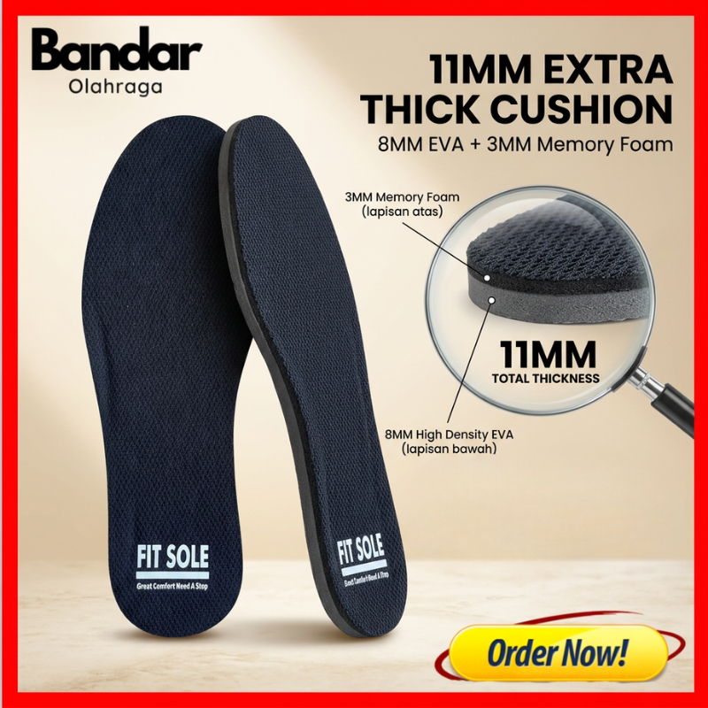 alas sepatu SPORT insole sepatu sneaker FITSOLE FOAM 8mm + 3mm FOAM