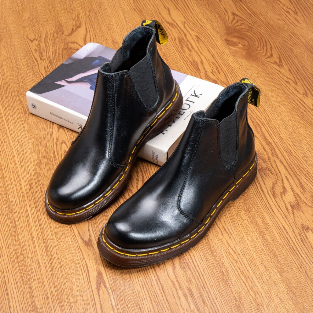 Sepatu Boot Pria Original Kulit Asli Chelsea Boots Outsole Karet S1081