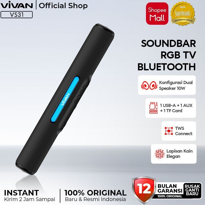 VIVAN VS31 RGB SPEAKER SOUNDBAR 10W