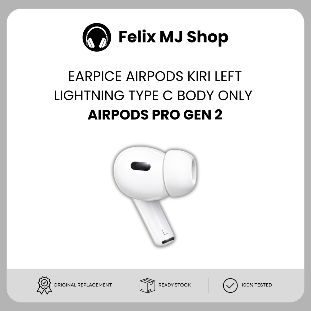 Earpiece AirPods Pro Gen 2 Left Kiri Lightning Type C Original (Copotan Resmi)