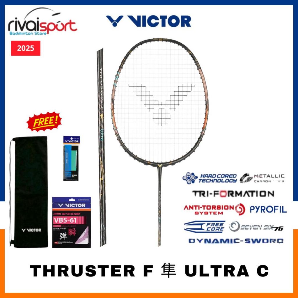 New Raket Badminton Victor Thruster Falcon Ultra C / THRUSTER F ULTRA C / TK-F ULTRA C
