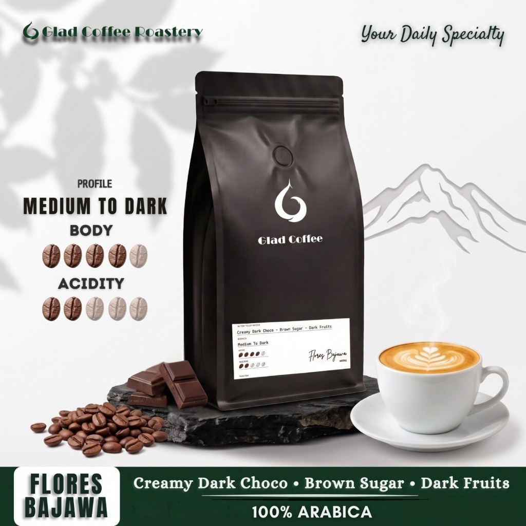 Biji Kopi  Arabika Flores Bajawa Fresh Roast Bean Espresso Base Mokapot Premium Grade