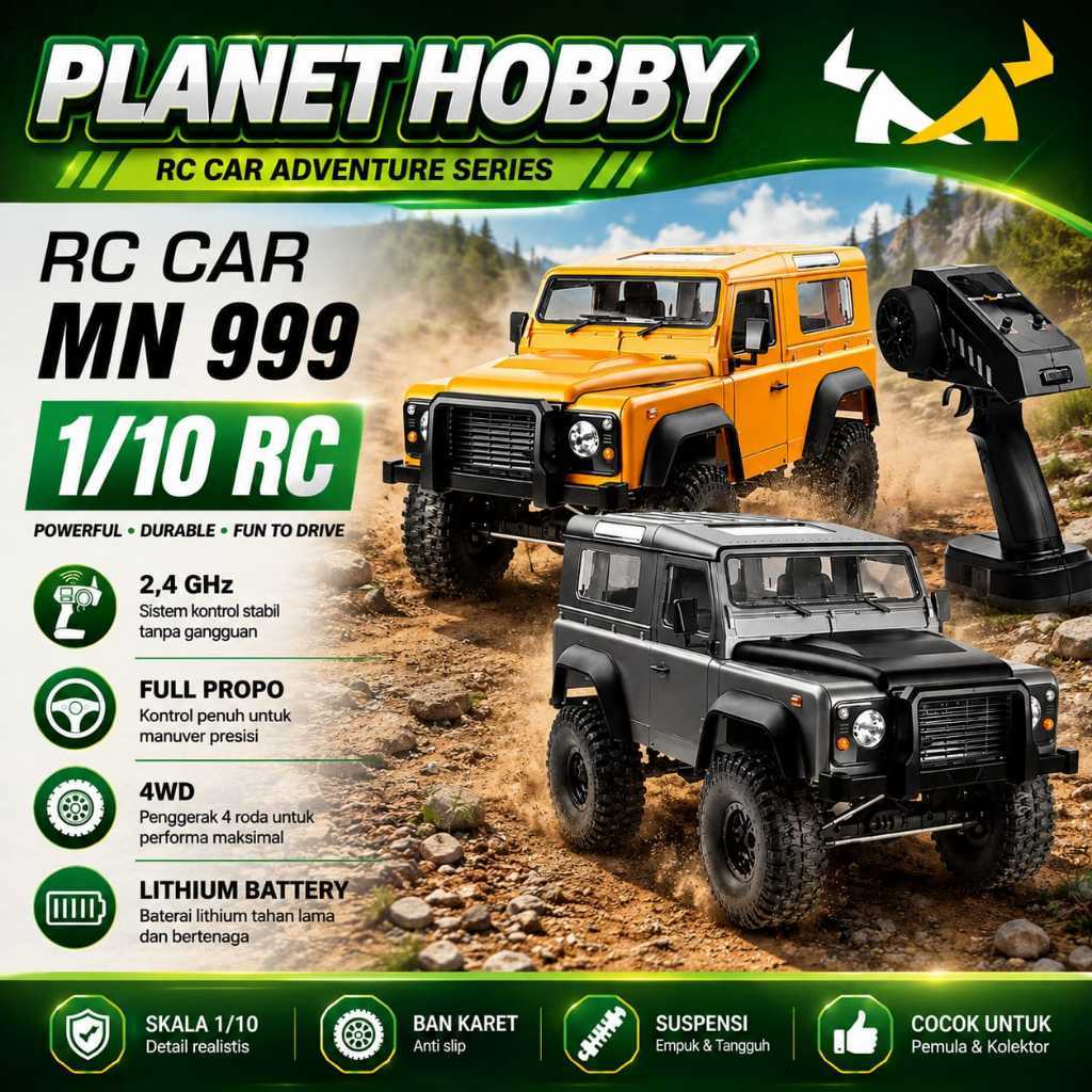 RC Car MN999 1/10 Full Propo MN-999 RC Mobil Adventure Defender Landrover Crawler
