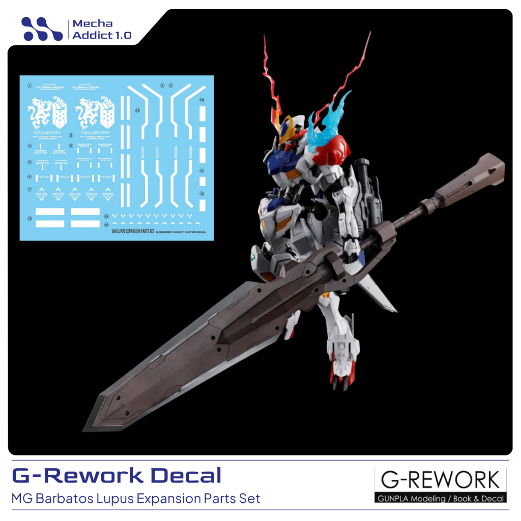 Water Slide Decal MG Barbatos Lupus Expansion Parts Set by G-rework