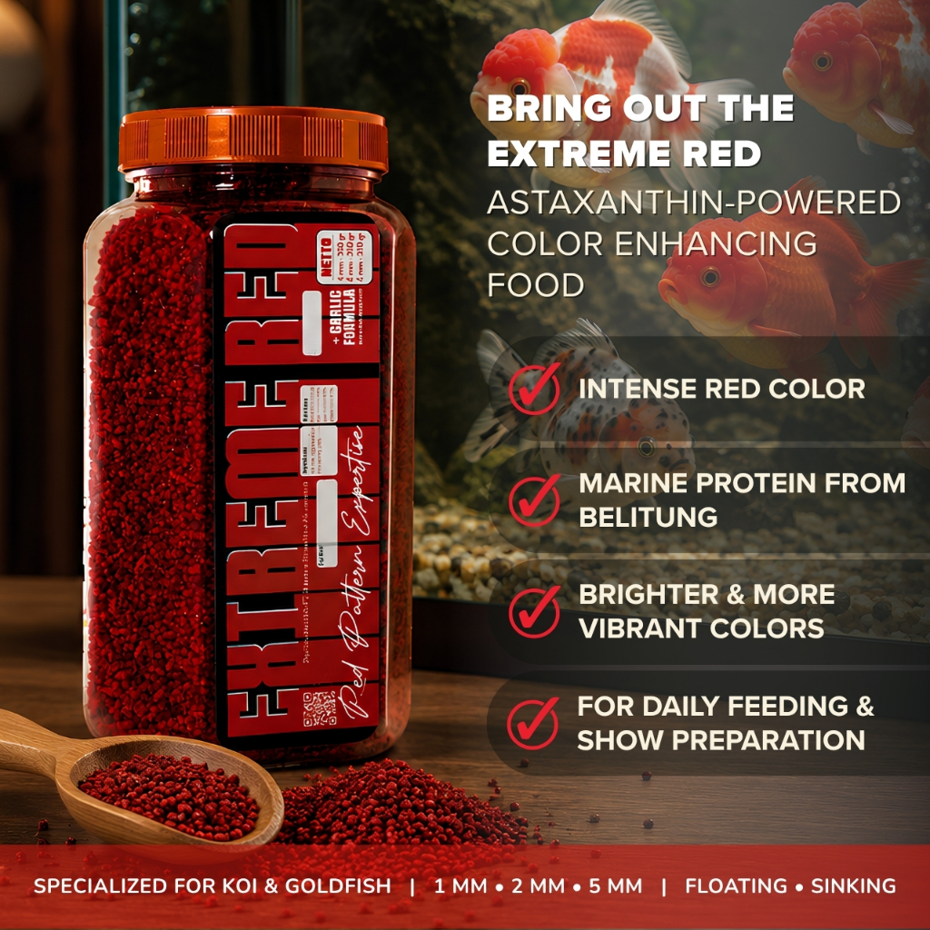Pelet Ikan Mas Koki Koi Extreme Red 350 gr IKANESIA