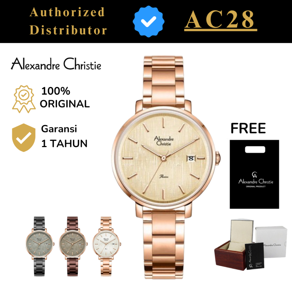 Jam Tangan Wanita Alexandre Christie AC 2870 / AC2870 Rantai Original