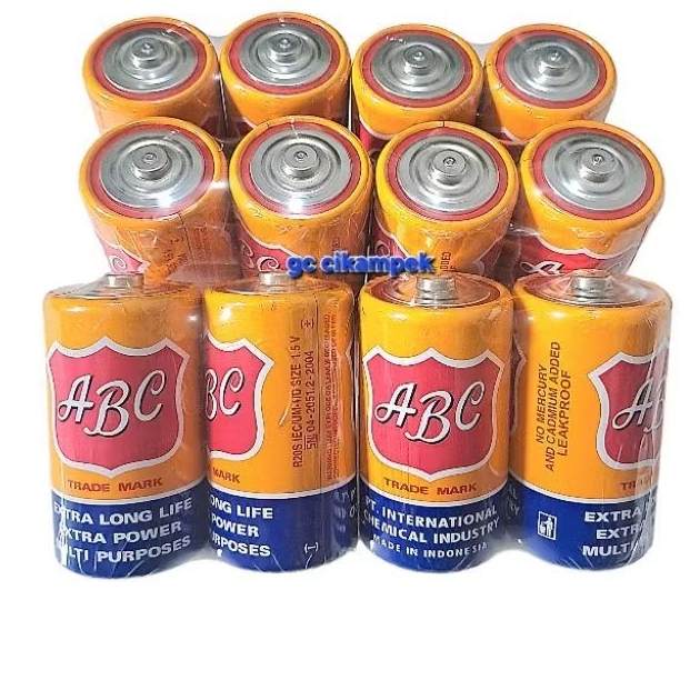 6 pasang ABC KUNING R20 Batu baterai besar,batu baterai radio Senter