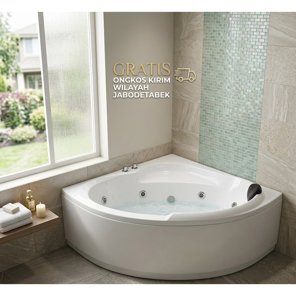 Bathtub Sudut Stella Corner Marble Bath Tub Corner Jacuzzi