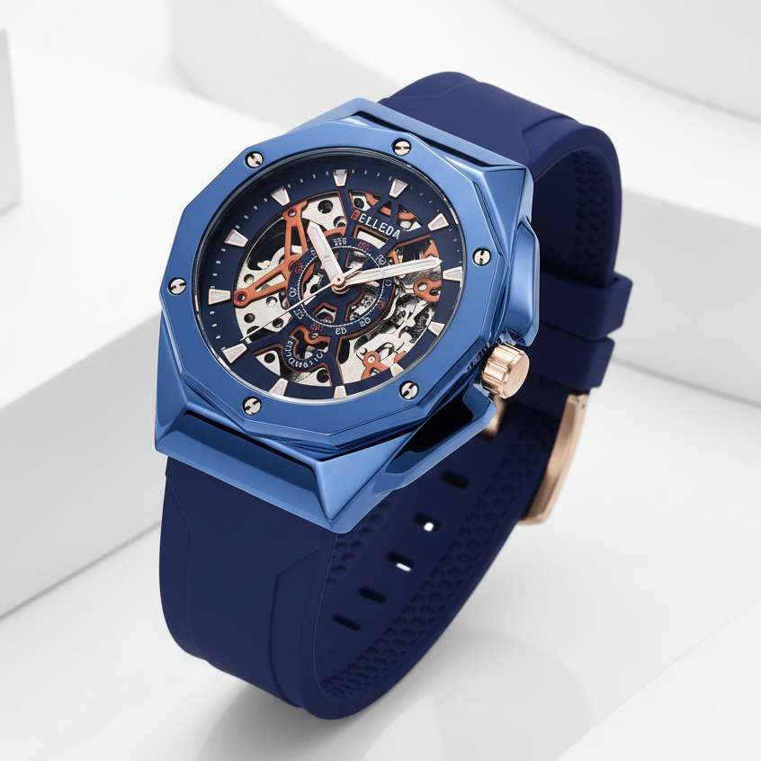 [ Special Live ] JAM TANGAN PRIA BELLEDA 9476 KARET JAM TANGAN RUBBER AUTOMATIC ANTI AIR