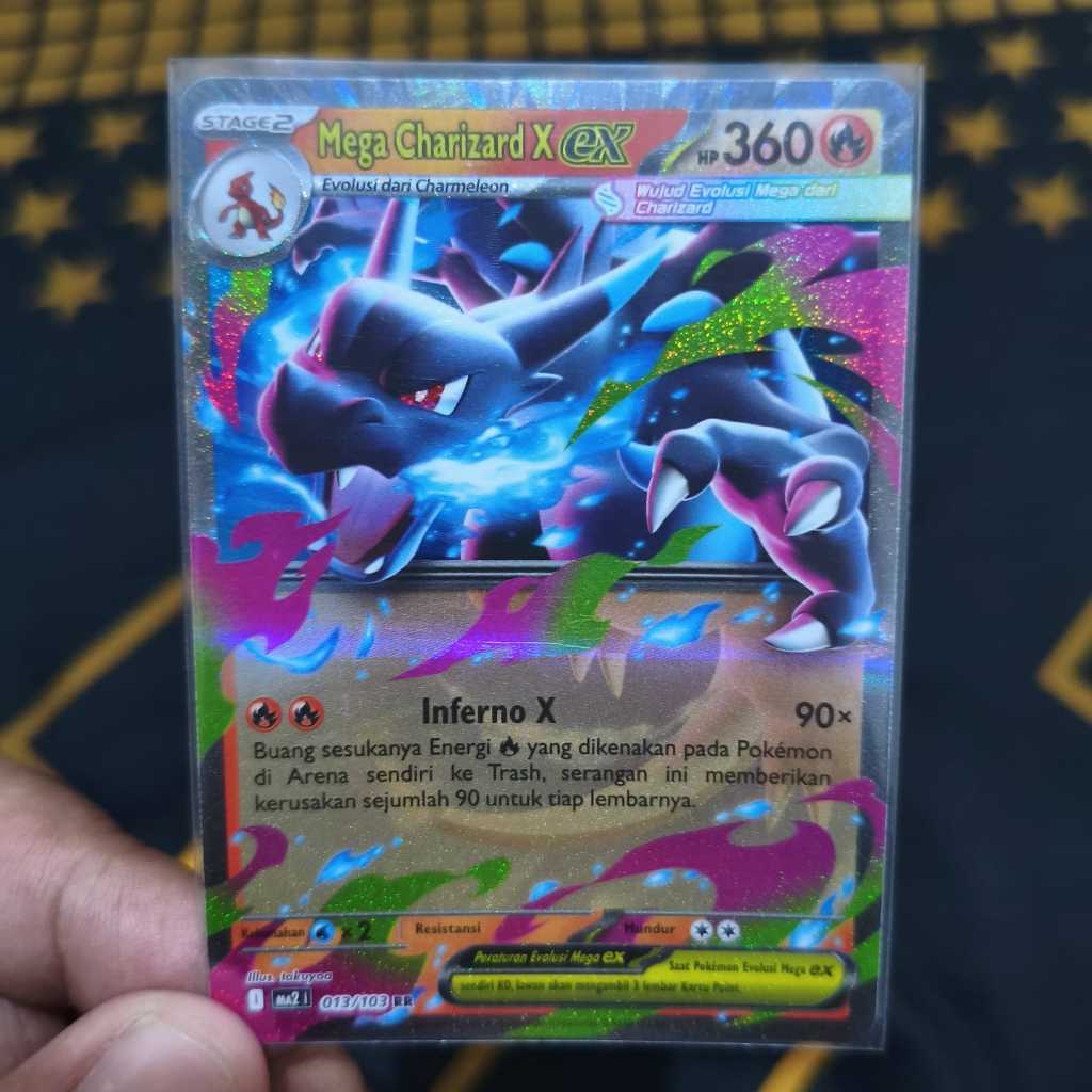 mega charizard x ex rr - kartu pokemon