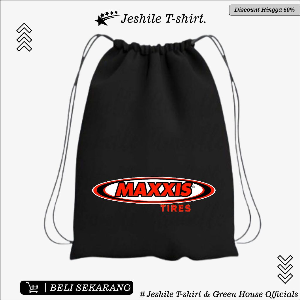 Tas Tali Serut Hitam Motif Maxxis Tires By Green House