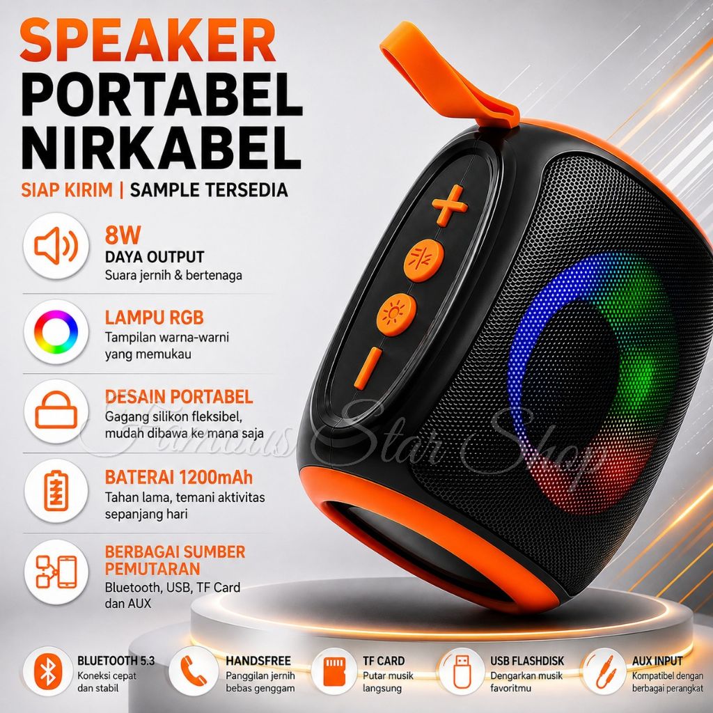 Speaker TV Full Bass, HP, Laptop, Komputer SPEAKER FLECO F-301 XD Tanpa Kabel /Karaoke Jack 3.5mm/US