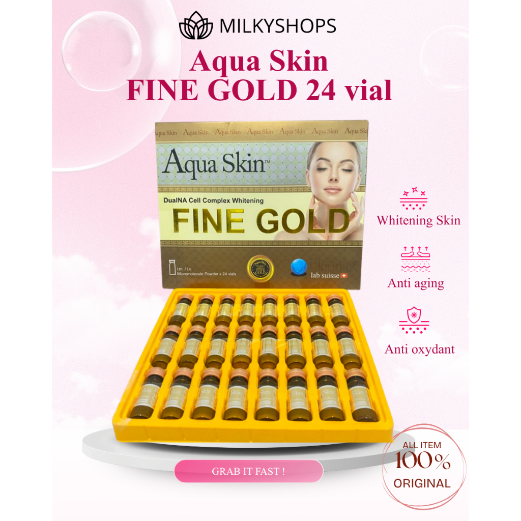Aqua Skin FINE GOLD 24 vial DualINA Cell Complex Whitening