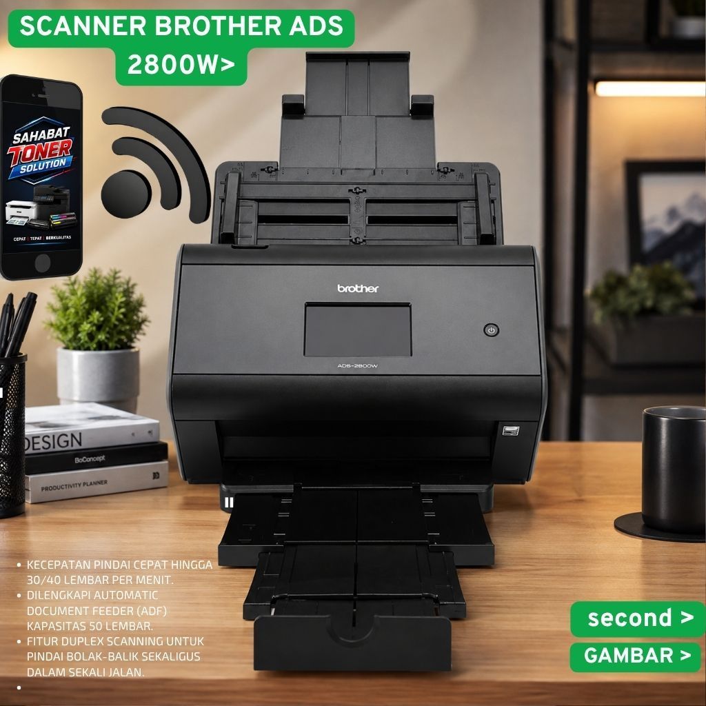 Scanner Brother ADS-2800W  wereles - scanner - scanner terbaik - scanner termurah - scanner berkuali