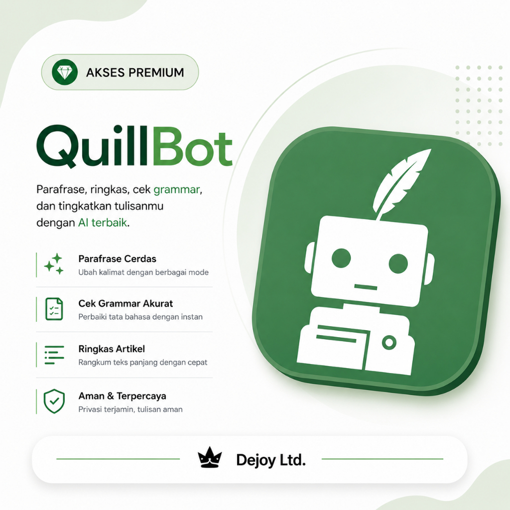 Quillbot Premium 1 Bulan - 12 Bulan | Akun Parafrase AI dengan Pemeriksa Teks dan Grammar Checker